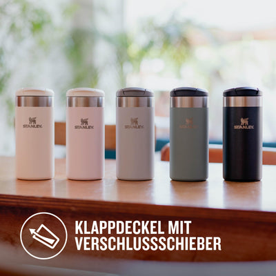 Stanley Aerolight Transit Thermobecher 0.35L - Hält 4 Stunden Heiß - Spülmaschinenfest - Kaffeebecher To Go Auslaufsicher - Kompatibel mit gängigen PKW-Getränkehalterungen - Thermosflasche - Cream