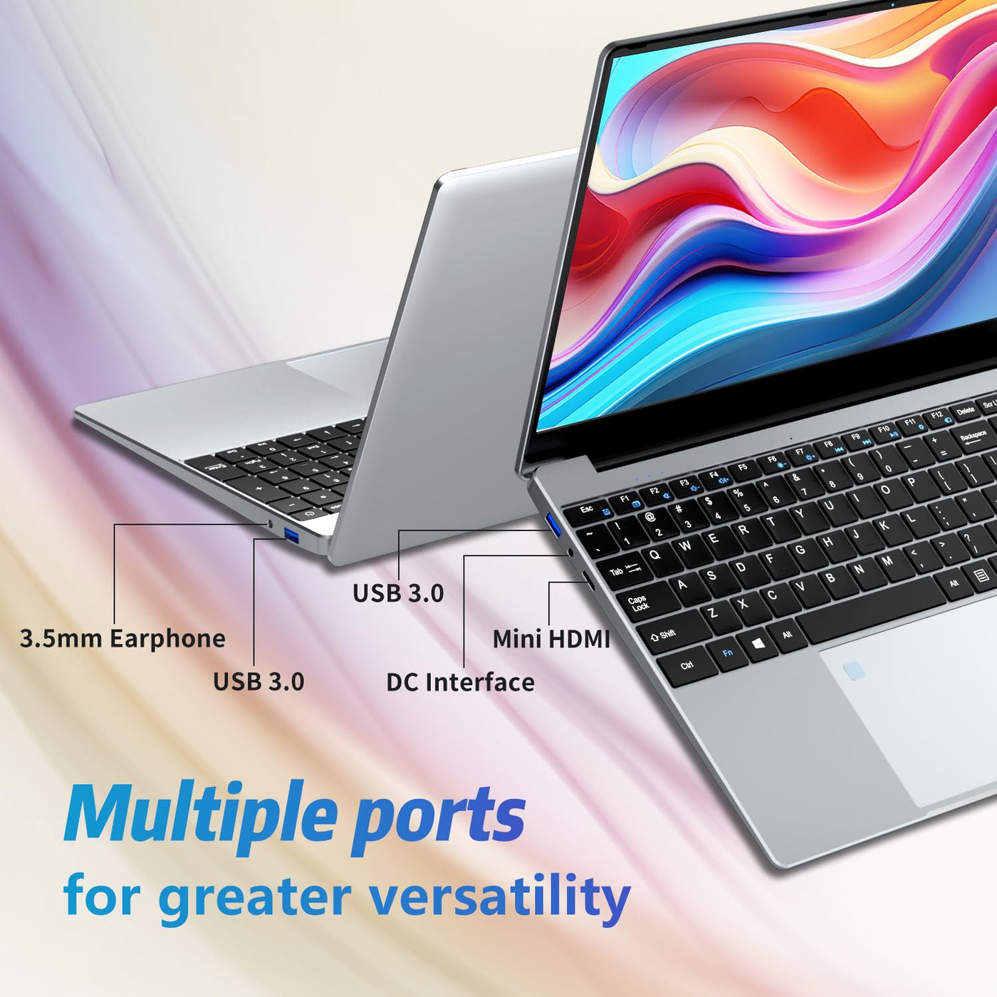 Win 11 Pro Laptop 15,6 Zoll, Notebook 24GB RAM 512GB SSD, Celeron N5095 Prozessor, Laptop FHD IPS 1920*1080 Display mit Tastatur mit Hintergrundbeleuchtung, Fingerabdruck-Entsperrung, WIFI 5 & BT 4.2