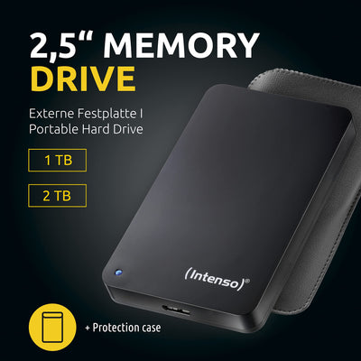 Intenso 6023560 1TB Memory Drive USB 3.0 2.5' External Hard Drive, Mechanische Festplatte