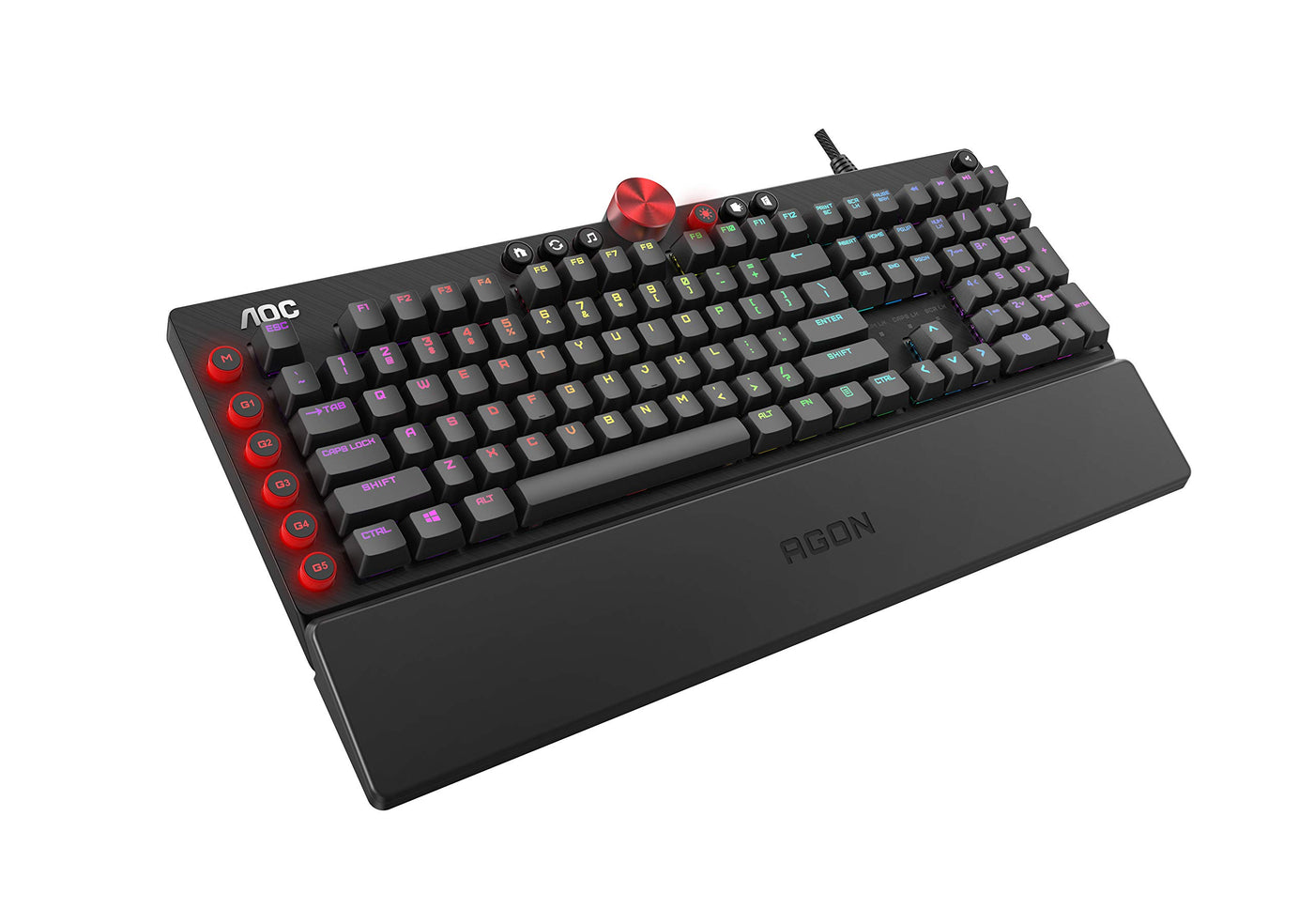 AGON AKG700 Gaming Tastatur - Französisches Layout - Cherry MX Red Switches - Anti-Ghosting - AOC G-Tools-Software - N-Key-Rollover