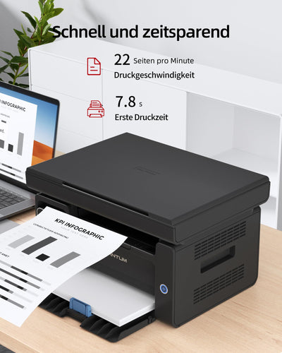 PANTUM M6500NW Laserdrucker Multifunktionsgerät mit Scanner und Kopierer,Drucker WLAN, Schwarz Weiss, Airprint, A4,22ppm