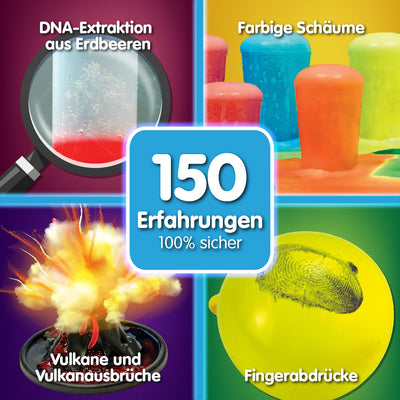 Science4you Super Experimentierkasten ab 8 Jahre - 150 Experimente für Kinder ab 8: Chemiebaukasten, Vulkan Experiment, Schleim Selber Machen, Pflanzen Kinder - Wissenschaft Lernspiele ab 8-12 Jahre