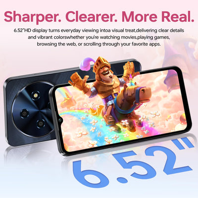 OUKITEL C5 Smartphone Ohne Vertrag, 16GB RAM+128GB ROM/1TB, 6.52" Bildschirm Handy Ohne Vertrag, 5000mAh Android Smartphone, 13MP Kamera Simlockfreie Handys, Dual 4G SIM/Face ID/OTG/3.5mm Jack