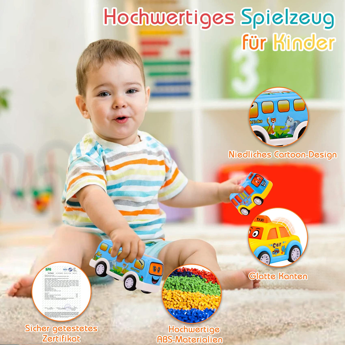 Kinderspielzeug Auto für Jungen: Kinderspielzeug für 1 2 3 4 5 6-jährige Jungen | Jungenspielzeug 5 in 1 Träger Spielzeug Trucks Kleinkind Spielzeug Alter 2-4 Weihnachten Geburtstag Kinder Geschenk