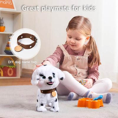 OR OR TU Hund Spielzeug Plüschwelpe Elektronische Haustiere mit Ferngesteuerter, der Läuft und Bellt, Realistisches Interaktives Spielzeug für Kinder Mädchen Junge Geschenk