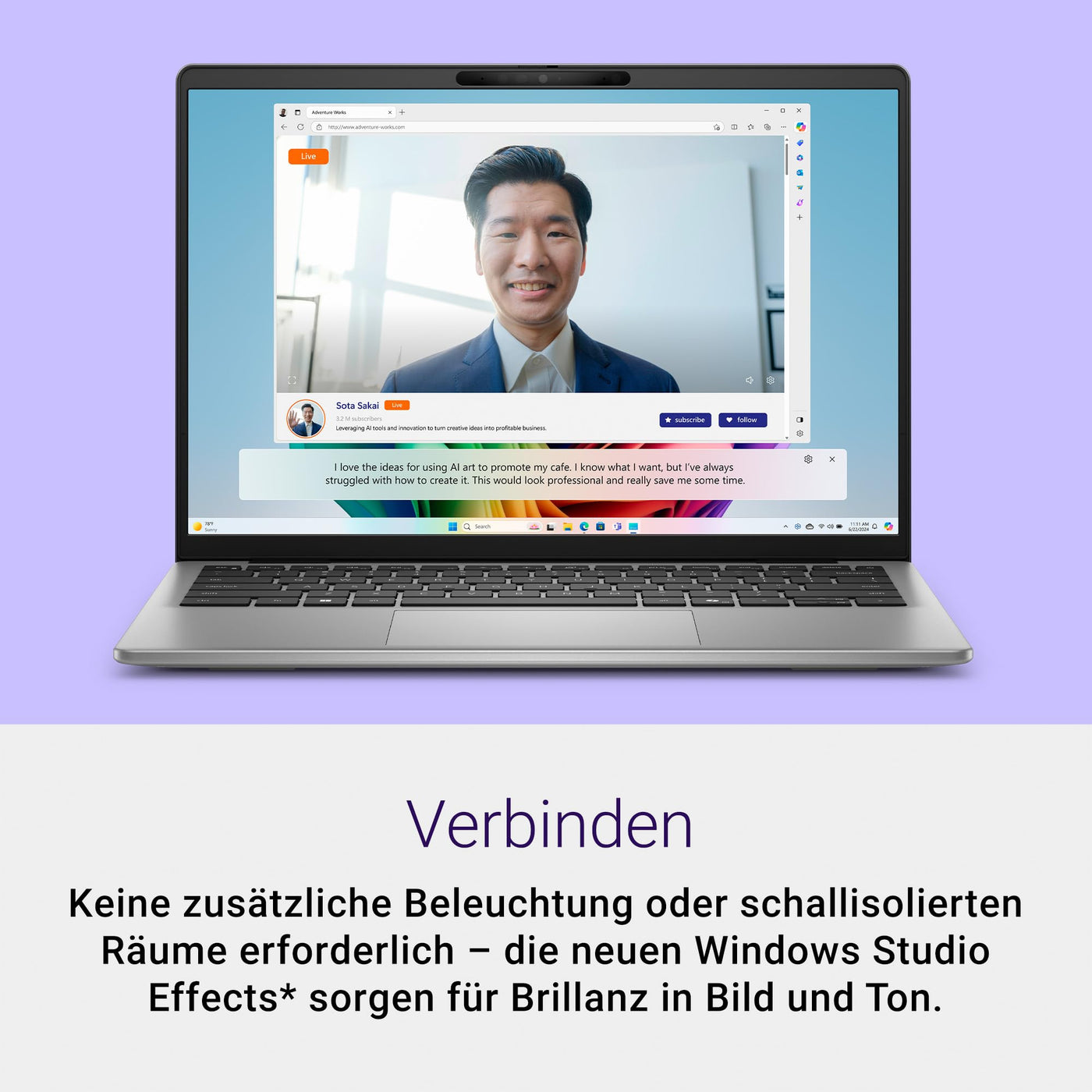 Dell Inspiron 14 (5441) Copilot+ PC Laptop 14 Inch FHD+ Display 60 Hz, Qualcomm Snapdragon X Plus, 16GB RAM, 512GB SSD, Qualcomm Adreno, Windows 11 Home, German QWERTZ Backlit AI Keyboard, Titanium