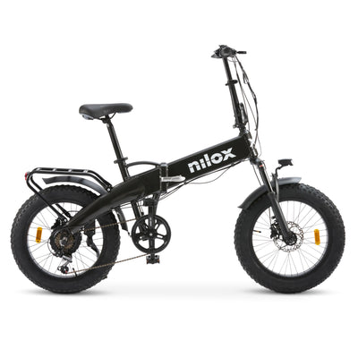 Nilox, Ebike X10 Ultra, faltbares Elektrofahrrad, bis zu 90 km Reichweite, bis zu 25 km/h, 48 V/250 W Motor und 48 V-13 Ah herausnehmbarer Akku, 20" x 4" Fat-Reifen, 6-Gang-Getriebe
