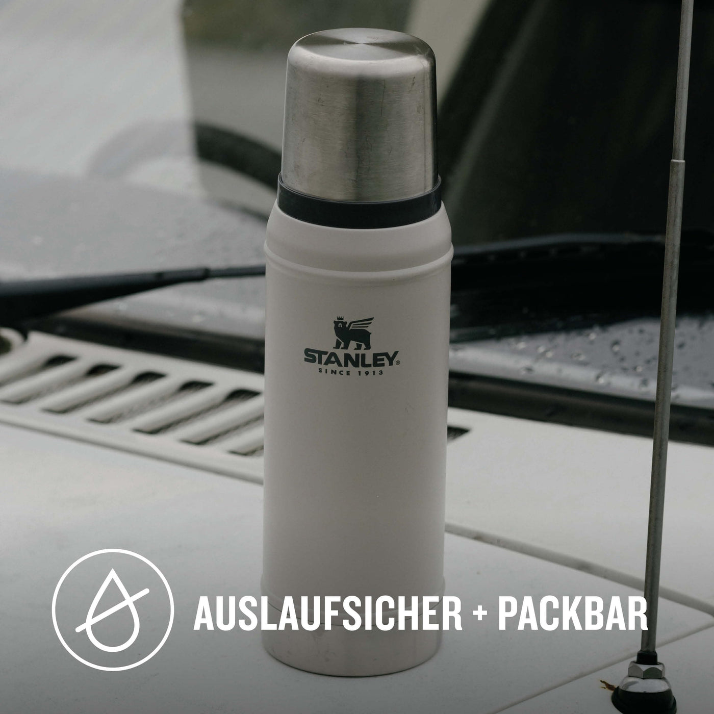 Stanley Classic Legendary Thermosflasche 750ml - Thermos Hält 20 Stunden Heiß oder Kalt - Edelstahl Thermoskanne - BPA-Frei - Spülmaschinenfest - Ash