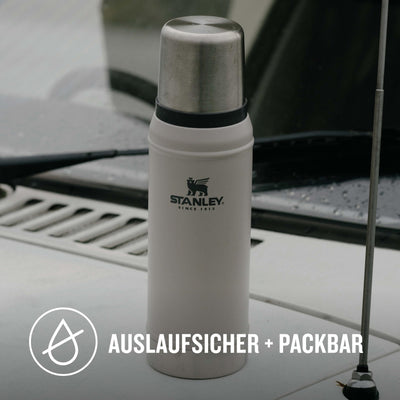 Stanley Classic Legendary Thermosflasche 750ml - Thermos Hält 20 Stunden Heiß oder Kalt - Edelstahl Thermoskanne - BPA-Frei - Spülmaschinenfest - Ash