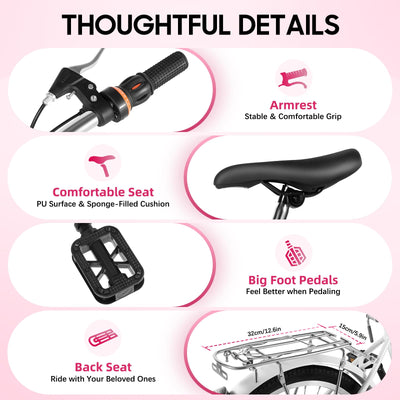 XUEMANSHOP Kinderfahrrad, 20 Zoll Fahrrad mädchen, 6-Gang-schaltung Fahrrad Damen mit Scheinwerfer, Belastbarkeit Max 90kg für 6,7, 8, 9, 10 Jahr