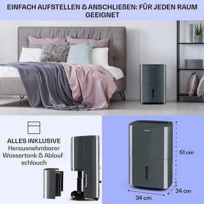 Klarstein Luftentfeuchter & Luftreiniger Elektrisch, 20 L Raumentfeuchter Klein für Wohnung Schlafzimmer Badezimmer Keller, Effizienter Bad/Raum Entfeuchter, Elektrischer & Kleiner Luftentfeuchter