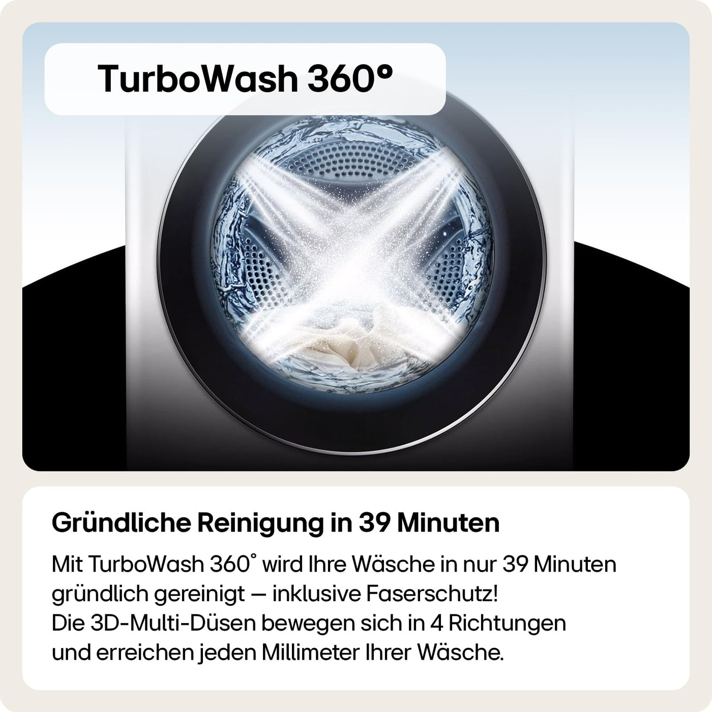 LG F4WR703YB Frontlader-Waschmaschine 13 kg, Klasse A -20%, 1.400 U./Min., 61.5x60x85 cm, TurboWash 360 in 39 Minuten, Allergy Care, Steam, Wi-Fi, Digitales Touchdisplay, Platinum Black