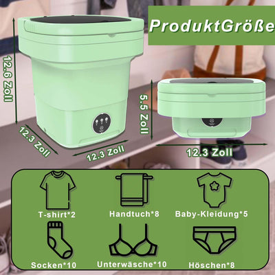 Mini Waschmaschine, 13L 2kg 2in 1 Camping Waschmaschine mit Schleuder, klein waschmaschine, Single Waschmaschine für Socken, Unterwäsche, Babykleidung, Reisen, Tourenwagen, Wohnheim, RV