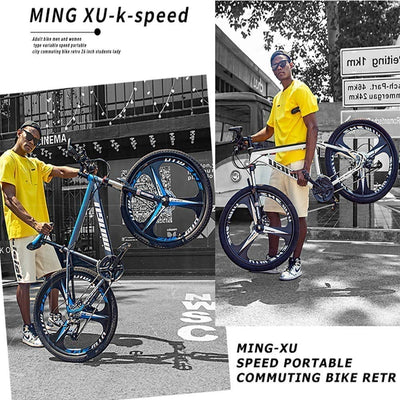 26 Zoll 21 Gang Herren Mountainbike High Carbon Stahl Hardtail Mountainbike mit Vorderradfederung Einstellbarer Sitz 21 Gang