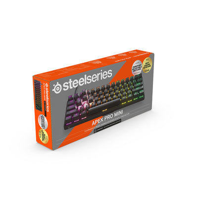 SteelSeries Apex Pro Mini HyperMagnetic Gaming-Tastatur – Die weltweit schnellste Tastatur – Anpassbares Ansprechverhalten – 60%-Formfaktor – RGB – PBT-Keycaps – USB-C – Deutsches Tastatur QWERTZ