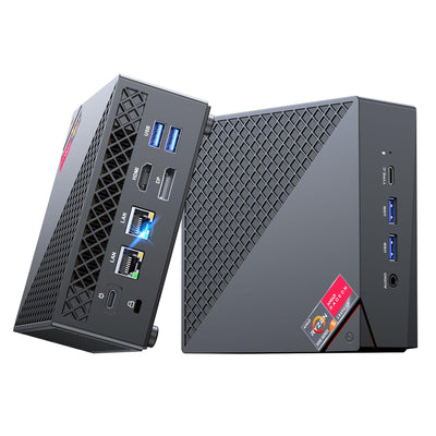 NiPoGi AM06 PRO Mini PC АMD Ryzen 7 5825U(8C/16T, bis zu 4,5 GHz), 16GB DDR4 512GB M.2 SSD Mini Desktop Computer WiFi 6, Dual LAN, DP/HDMI 2.0/Type-C 4K Triple Display Mini-PC mit VESA für Schule/Büro