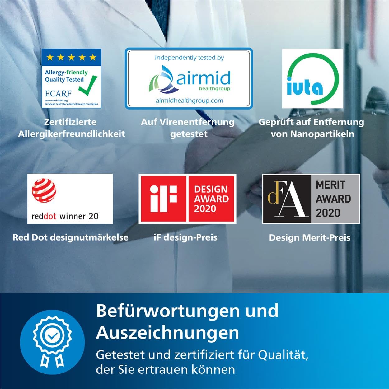 Philips Luftreiniger der Serie 1000i, Entfernt Keime, Staub und Allergene in Räumen bis zu 78 m², Schlafmodus, Grau und Schwarz (AC1715/11)