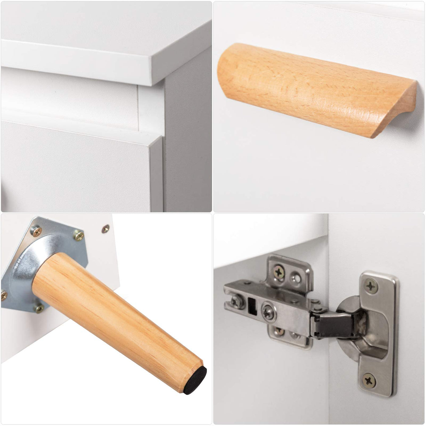 EUGAD Waschbeckenunterschrank Unterschrank Badezimmerschrank Waschtisch Badschrank Beistellschrank mit 2 Türe 60 x 40 x 60,5 cm Weiß