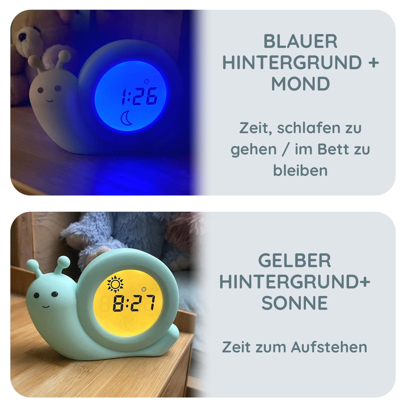 Alecto BC100BUNNY - pädagogischer Schlaftrainer, Nachtlicht und Wecker, Hase (Minzgrün)