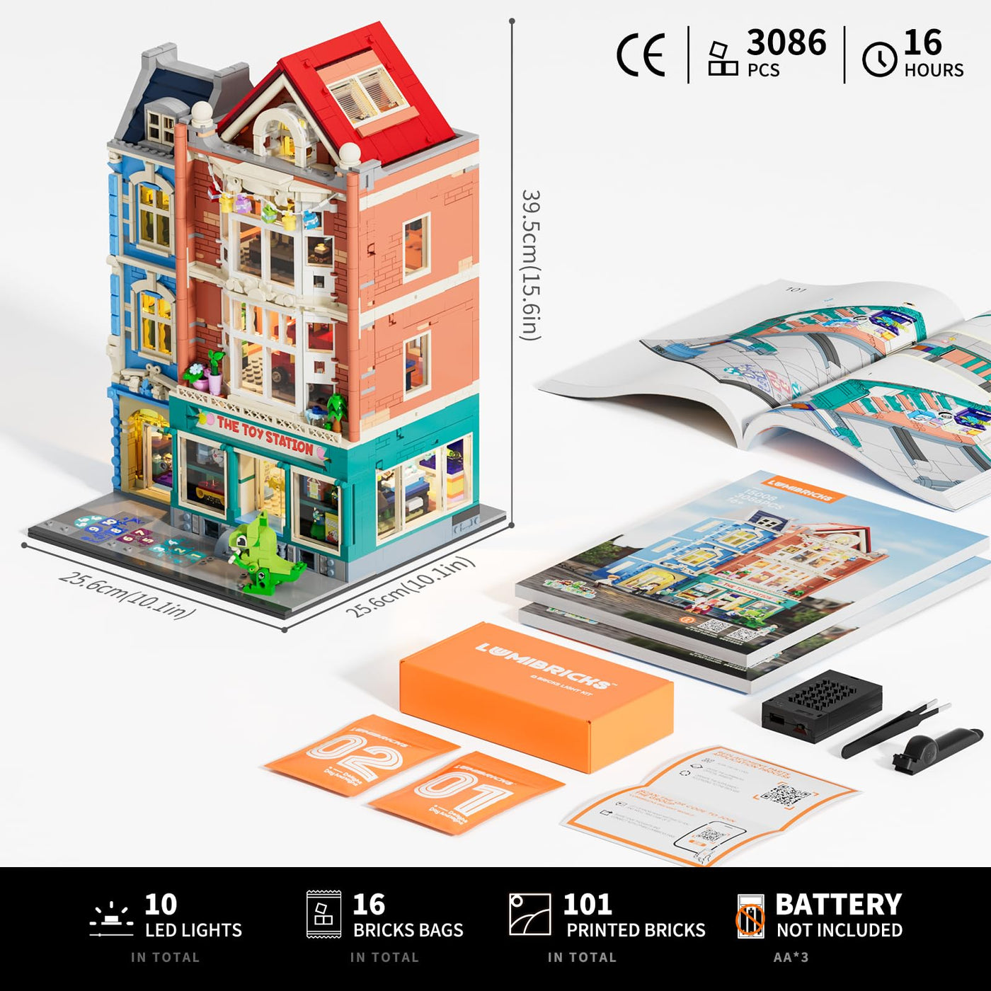 Lumibricks Stadtleben Spielzeugladen Beleuchtung Klemmbausteine Haus, 3086Pcs Modular Building, 2-in-1 Bauhaus & Puppenhaus, Geschenkidee für Jugendliche & Erwachsene Spielzeugfans, L9100