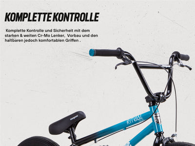 Mongoose Ritual 500 BMX-Rad, 20" Laufräder, Hi-Ten Stahlrahmen, Schwarz, Blau