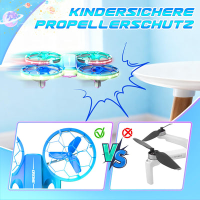 Charmofun Mini Drohne für Kinder, Drone kinder mit 360° Flips, Indoor Outdoor RC Drone mit 4 LED-Licht, 3 Akku, RC Flugzeug Quadrocopter Geschenke für Jungen ab 6 + Jahre und Anfänger