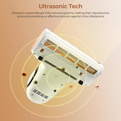 JIGOO J300 Milbensauger mit Staubmilben-Sensor und mit UV-Licht, 500W Milbenstaubsauger mit Intelligente LED-Anzeige, Für Allergiker, entfernt 99,9% Allergene, Für Matratzen, Betten und Sofas