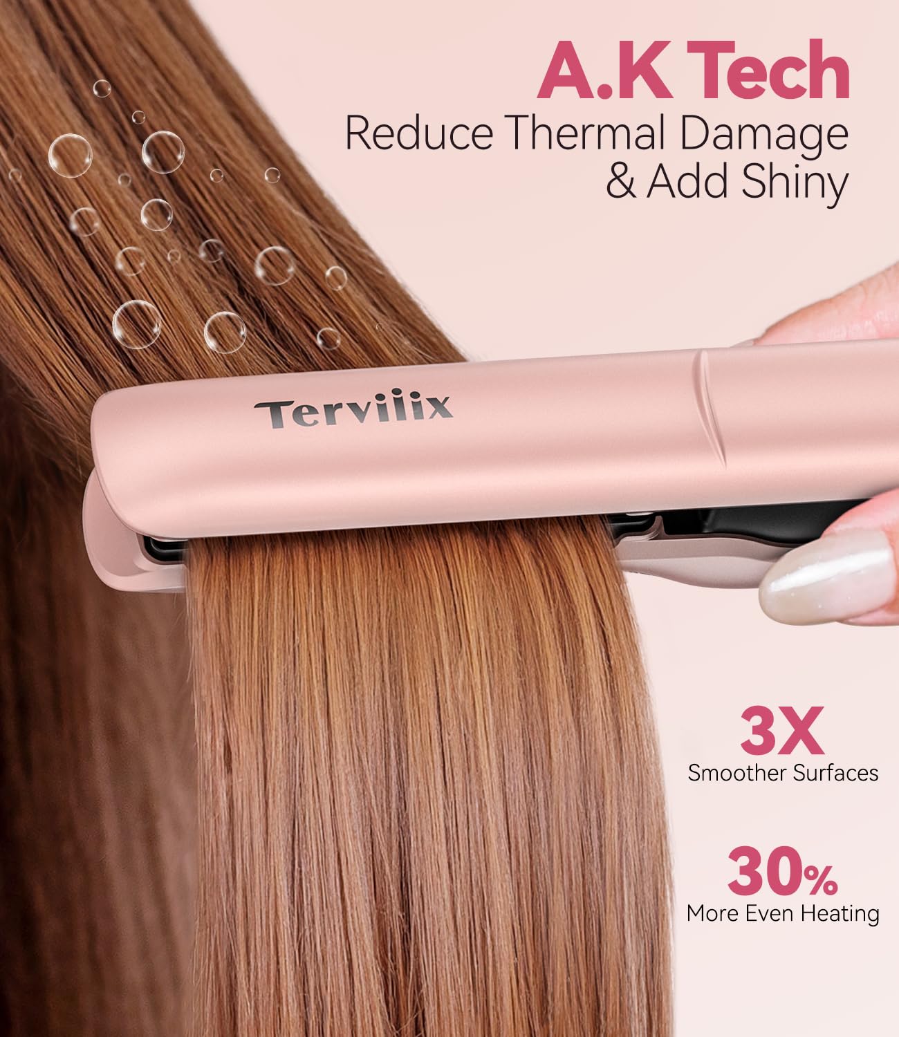 Tragbarer Glätteisen Kabellos, Max 220°C Mini Reiseglätter Kabellos, Wiederaufladbarer Haarglätter und Lockenwickler 2 in 1 mit Arganöl, 4500mAh-Akku, 50 Sekunden Schnelles Aufheizen