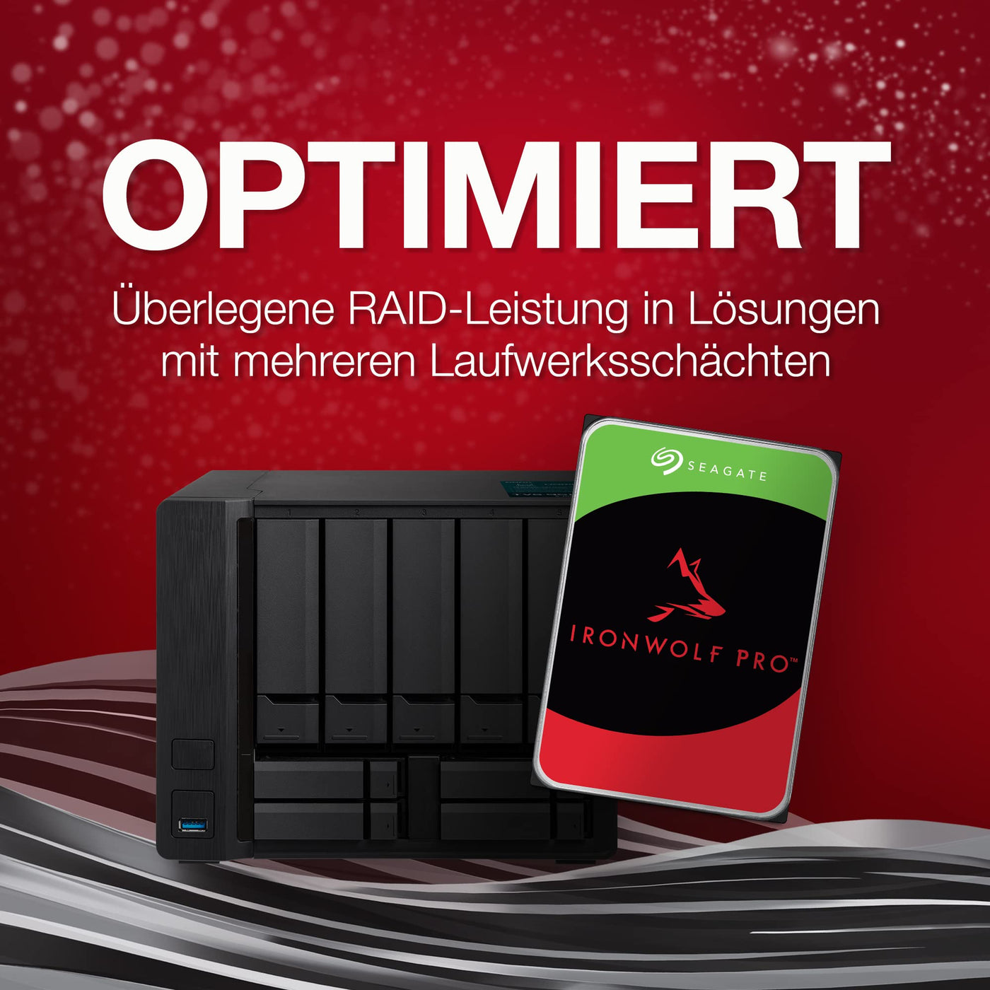 Seagate IronWolf Pro 16TB, NAS interne Festplatte, 3.5 Zoll, 7200 U/Min, CMR, 256 MB Cache, SATA 6 GB/S, inkl. 3 Jahre Rescue Service, Modellnr.: ST16000NTZ01