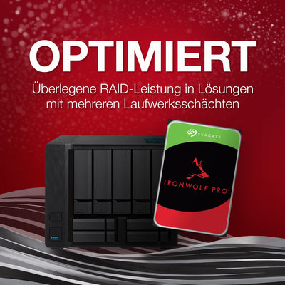 Seagate IronWolf Pro 16TB, NAS interne Festplatte, 3.5 Zoll, 7200 U/Min, CMR, 256 MB Cache, SATA 6 GB/S, inkl. 3 Jahre Rescue Service, Modellnr.: ST16000NTZ01