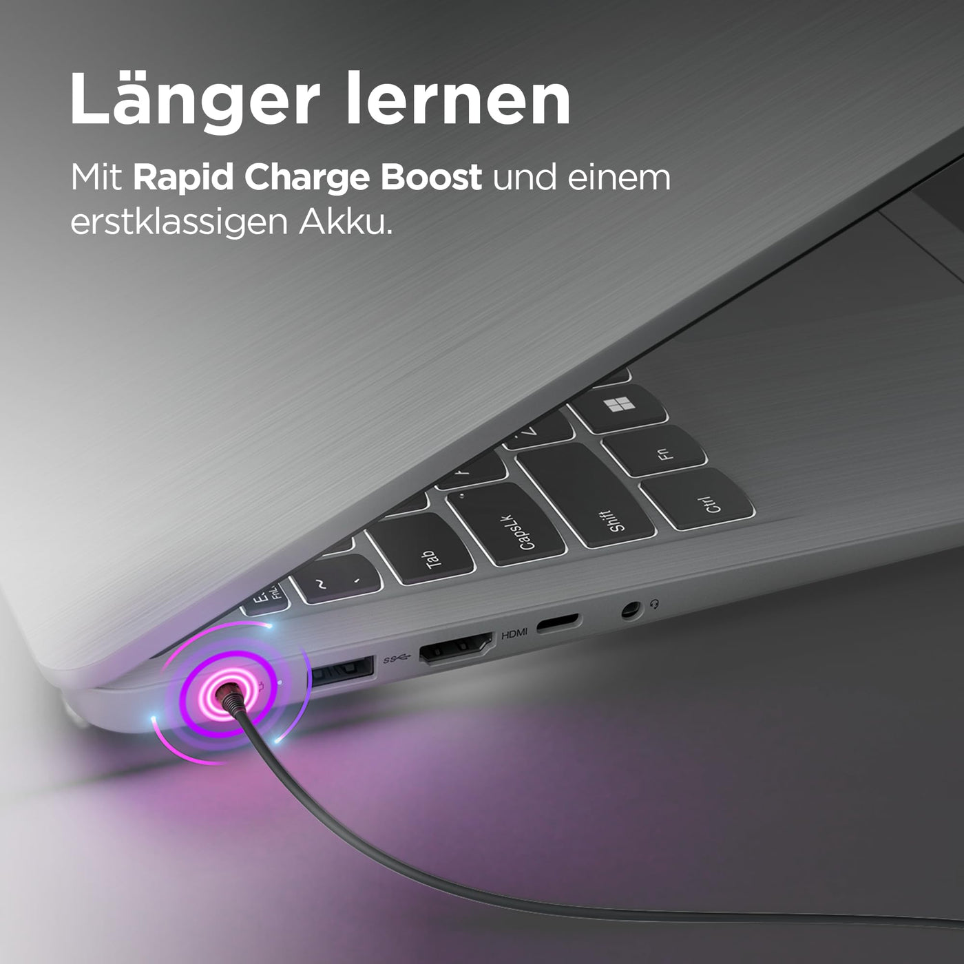 Lenovo IdeaPad 3 Laptop | 17.3" Full HD Display | AMD Ryzen 5 5625U | 8GB RAM | 512GB SSD | AMD Radeon Grafik | Windows 11 | QWERTZ | Artic Grau | 3 Monate Premium Care