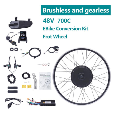 48V 1000W E-Bike Umbausatz Kit 28"/29"/700C Vorderrad Elektrisches Fahrrad-Umrüstsatz mit Display und PAS