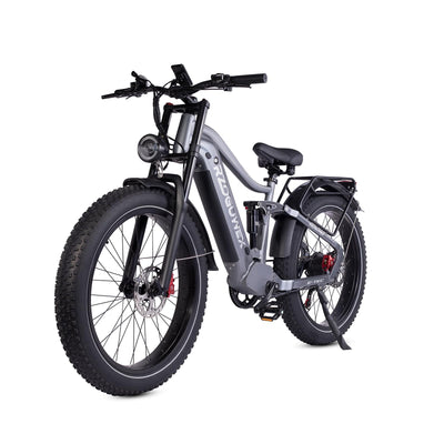 RZOGUWEX Elektrofahrrad, 26-Zoll-Offroad-EBIKE für Erwachsene mit abnehmbarem 48-V-25-Ah-Lithium-Ionen-Akku, 7 Gängen mit Doppelstoßdämpfern und doppelter hydraulischer Scheibenbremse (schwarz)