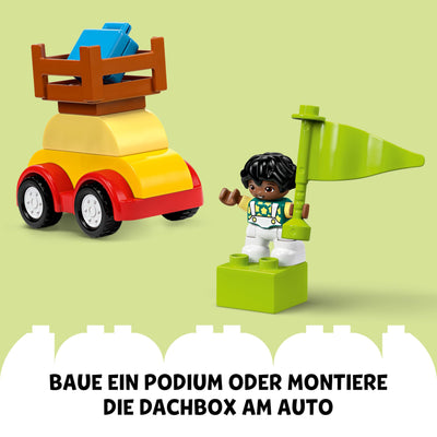 LEGO DUPLO Steinebox Autos und LKWs – Lernspielzeug für Jungen & Mädchen ab 1 Jahr – Spielzeug für Kleinkinder mit 1-2-3 Steinen, 2 Figuren und 3 Fahrzeugen zum Spielen und Bauen – Geschenk – 10439