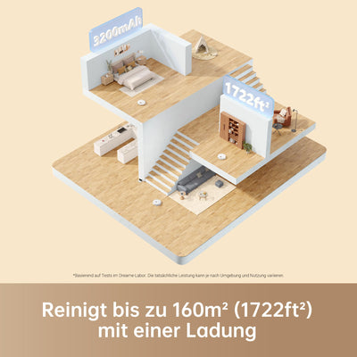 DREAME F9 Pro Staubsaugerroboter und Wischmopp 2-in-1, LiDAR Navigation, 150 min Laufzeit, Staubsauger- und Wischroboter, 2500Pa Saugkraft, Kartierung für mehrere Böden, WLAN/APP/Alexa