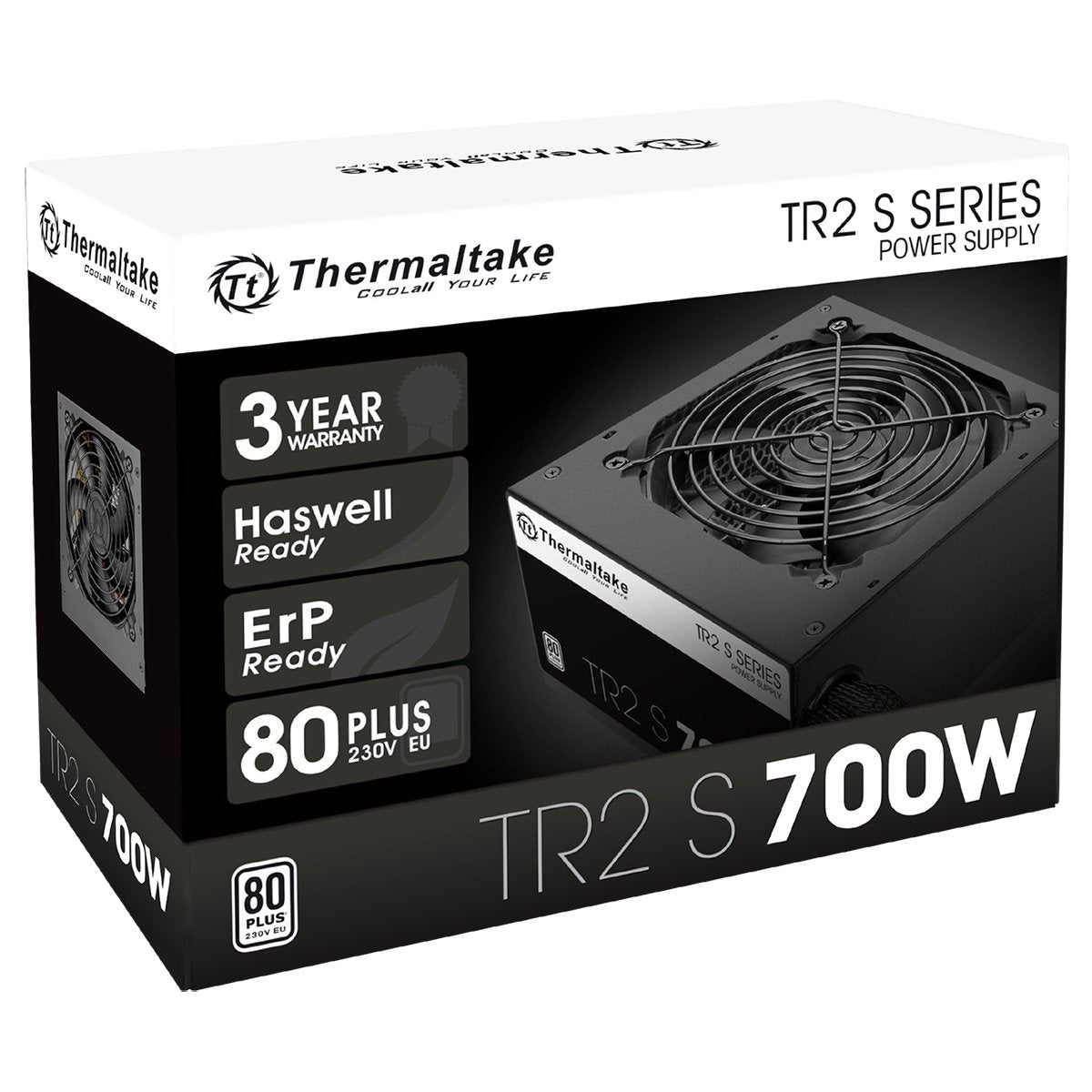 Thermaltake TR2 S 700W | PC-ATX-Netzteil | 80-Plus | leiser 120 Lüfter | EU zertifiziert | schwarz