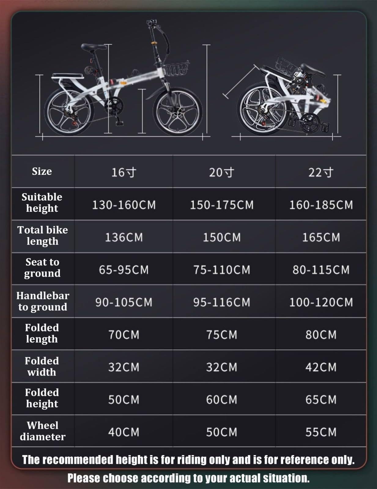 Wasd3Pods 16" 20" 22" Mountainbike, Klapp-Mountainbike Aus Kohlenstoffstahl, Mit Doppelscheibenbremse, 7-Gang-MTB-Fahrrad, Höhenverstellbar, Für Männer Und Frauen,Black-16
