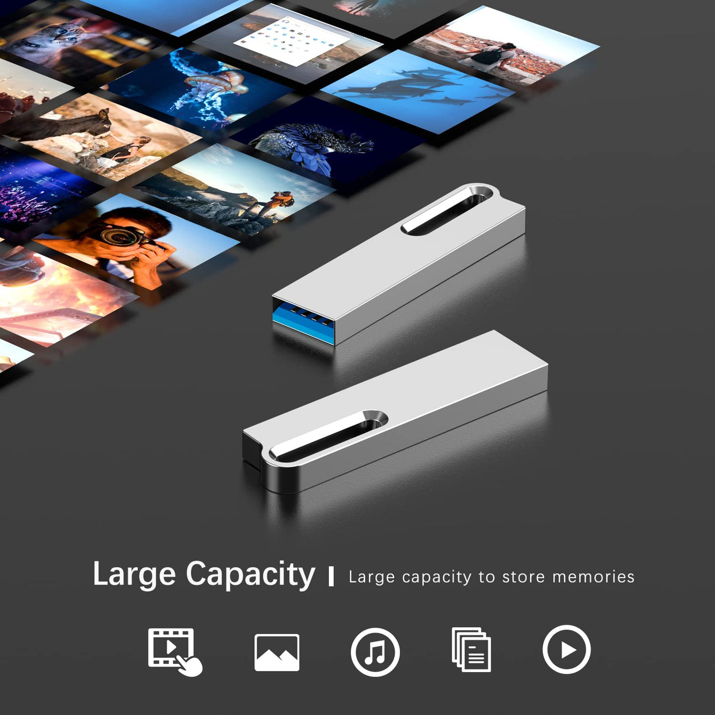 KOOTION USB Sticks 32GB 5er Pack Datensticks USB 2.0 Speicherstick 5 Stück 32G USB-Flash-Laufwerk Bunt USB Memory Sticks Metall Set 5 STK Datenspeicher Stick 32 GB USB Flash Drives Silber