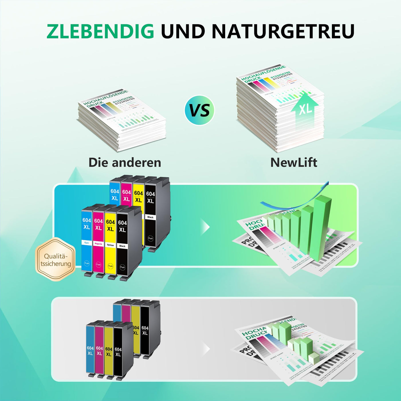 NewLift 604XL Druckerpatronen Kompatibel für Epson 604 Patronen Epson 604XL Epson 604 für Expression Home XP-XP-2205 XP-3200 XP-4200 XP-4205 XP-3205 Workforce WF 2935 (8er-Pack)