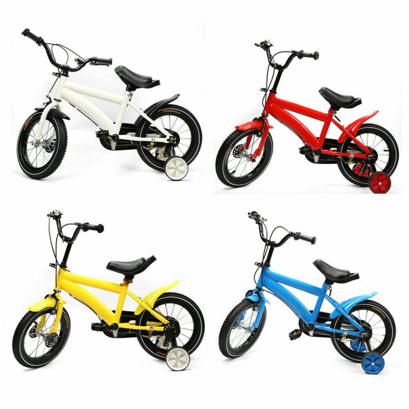 SHZICMY Kinderfahrrad 14 Zoll MäDchen/Jungen, Fahrradtasche Mountainbike Kinder, Mountainbikes für Kinder von 3-6 Jahren, mit Abnehmbare Stützräder Laufräder (blau)
