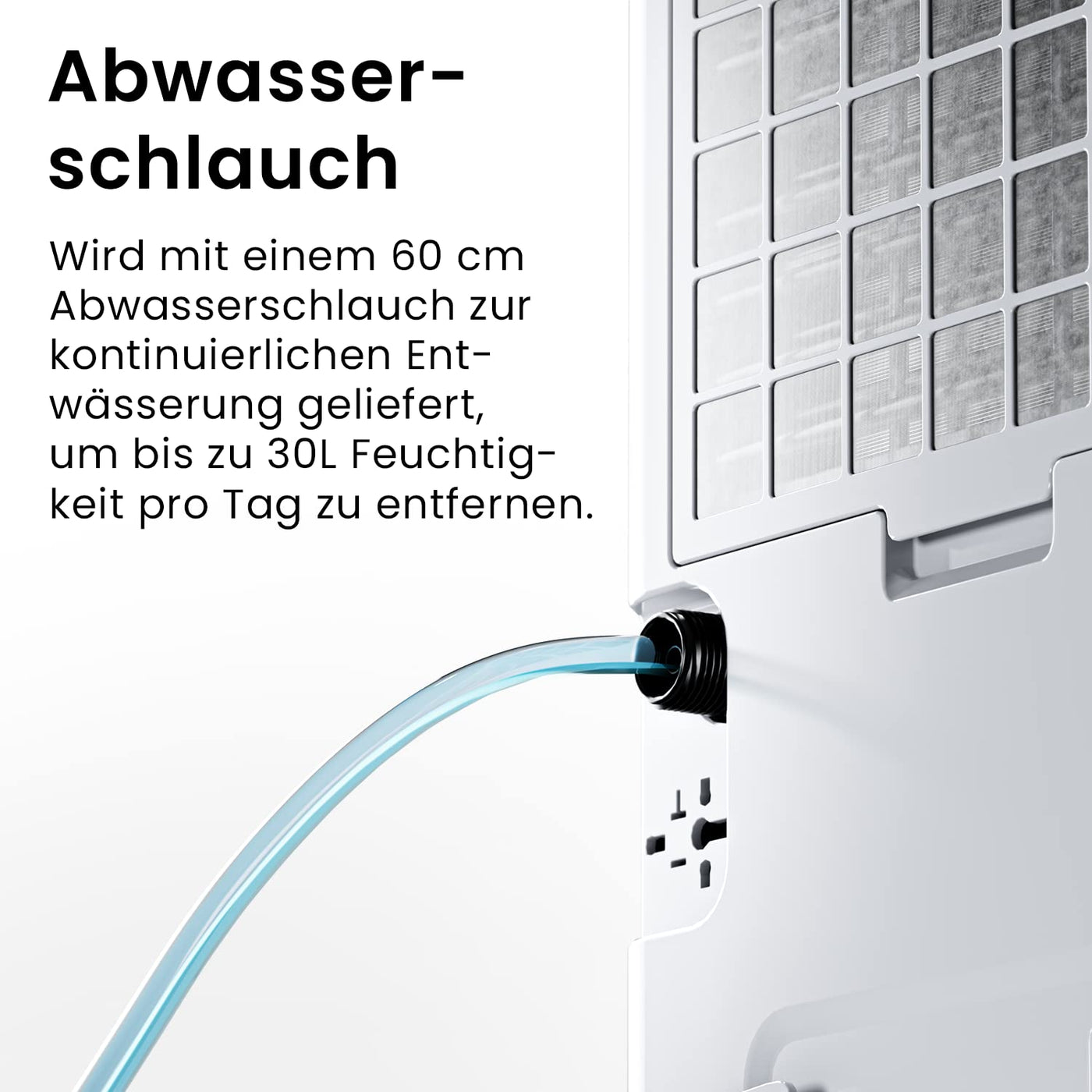 Pro Breeze Luftentfeuchter 30L in 24h Entfeuchtungsleistung - Elektrischer Luftentfeuchter mit WLAN & App - Feuchtigkeitssensor, 4L Wassertank, Timer, Ablaufschlauch - Gegen Feuchtigkeit, Schimmel