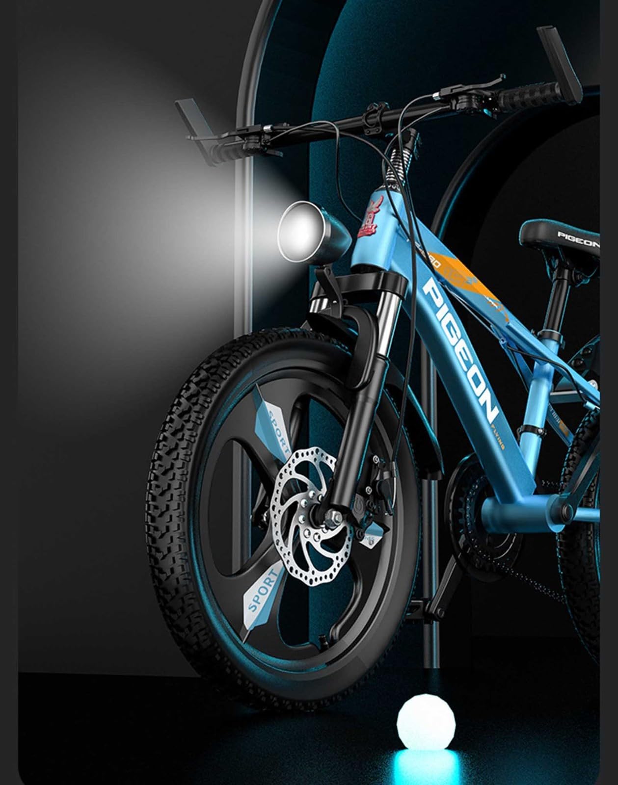 Cityfahrrad Mountainbike Kinderfahrrad 24 22 Zoll Stoßdämpfer Mit Gepäckträger und Frontlicht Geeignet für Jugendliche und Kinder C,24 inches