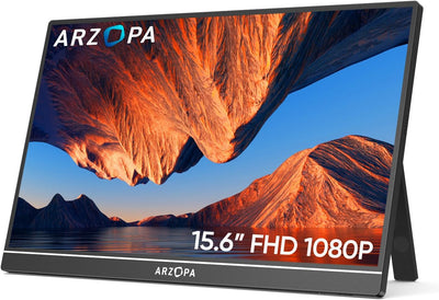 ARZOPA 16.0" 2.5k Portable Monitor, 2560x1600 HDR Display, 500nits 8bit QHD, USB-C HDMI Tragbarer Monitor für Laptop, 16:10 IPS, Unipolar Support für Mac PC PS4/5 Xbox Switch