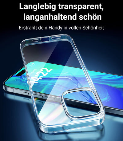 TORRAS Crystal Clear für iPhone 16 Pro Hülle [Nr.1 Vergilbungsschutz & Ultra Dünn] Hülle iPhone 16 Pro Case Militär-Grade Stoßfest Silikon Handyhülle iPhone 16 Pro Weicher Griff Kratzfest Transparent