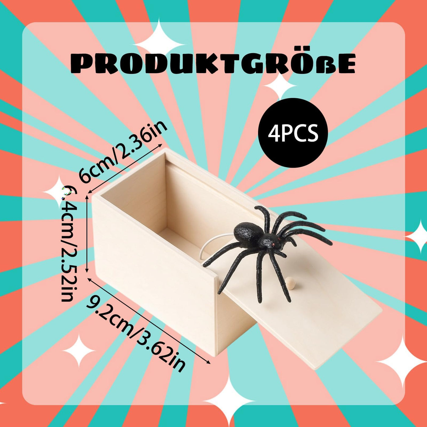 4 Stück Spider Prank Box, Spiderbox Prank, Box Mit Spinne Prank Witz, Halloween-Partys, Witze Und Lustige Überraschungen Für Familienversammlungen,Geeignet Für Gruppenveranstaltungen Und Partys