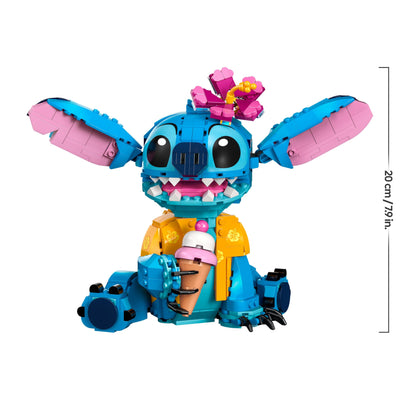 LEGO | Disney Stitch Figur – Modellbau mit Eistüte und dekorativer Blume – Kreatives Spielzeug zu Weihnachten – Geschenk für Kinder und Fans des Films Lilo & Stitch ab 9 Jahren – 43249