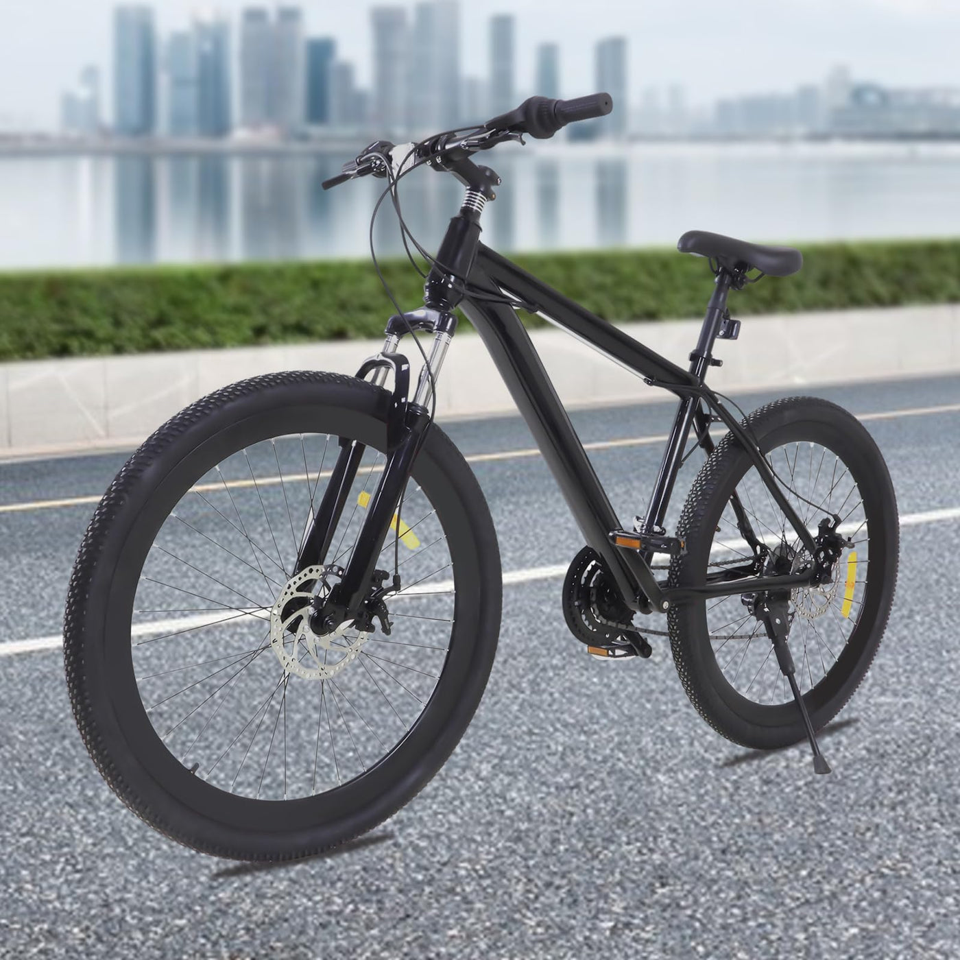 GMSLuu 26 Zoll 21 Gang MTB Mountain-Bike Fahrräder,Aluminium Jugendfahrrad Mountainbike Schwarz Fully MTB für Jungen Mädchen Damen & Herren