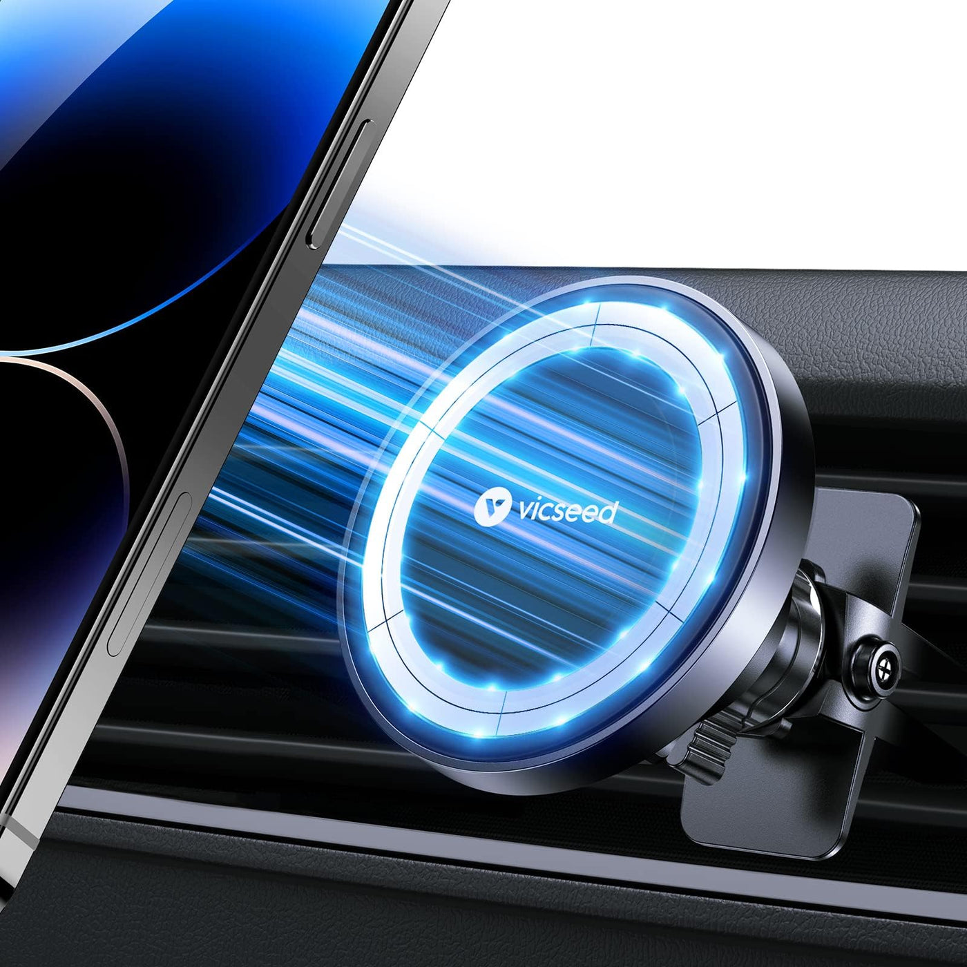 VICSEED Handyhalterung Auto Magnet Lüftung für Magsafe Autohalterung [Starker Magnet mit 20 xN55] Magnetische KFZ Handy Halterung Kompatibel für iPhone 17 16 15 14 13 12 Pro Max Samsung S25 Ultra