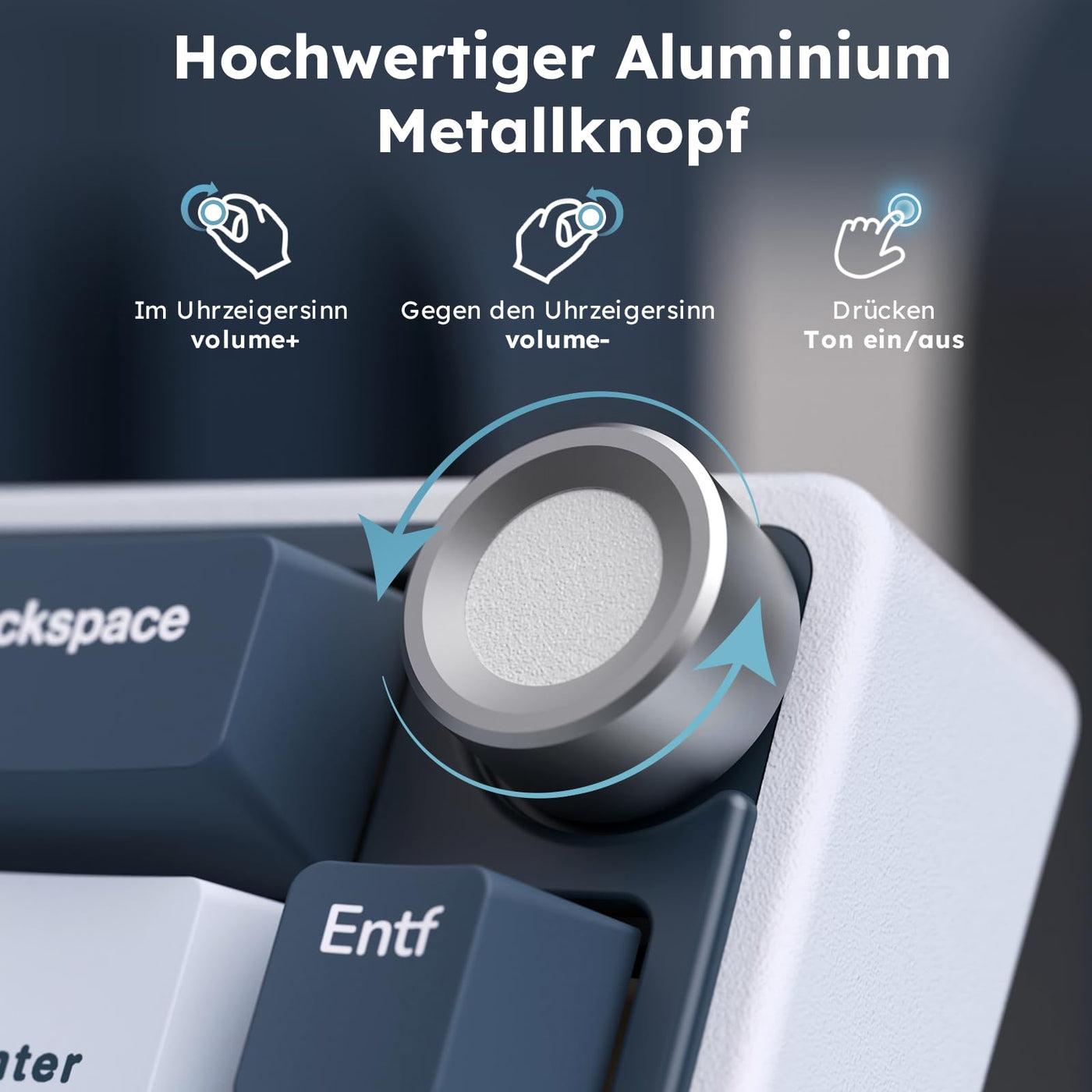 RK ROYAL KLUDGE R65 Mechanische Tastatur 60 Prozent mit Knopf, Gasket Gaming Tastatur Kabellos Bluetooth/2.4G/USB-C RGB PBT Tastenkappen QWERTZ QMK/VIA, Hot Swap Linearer Creamy Switches