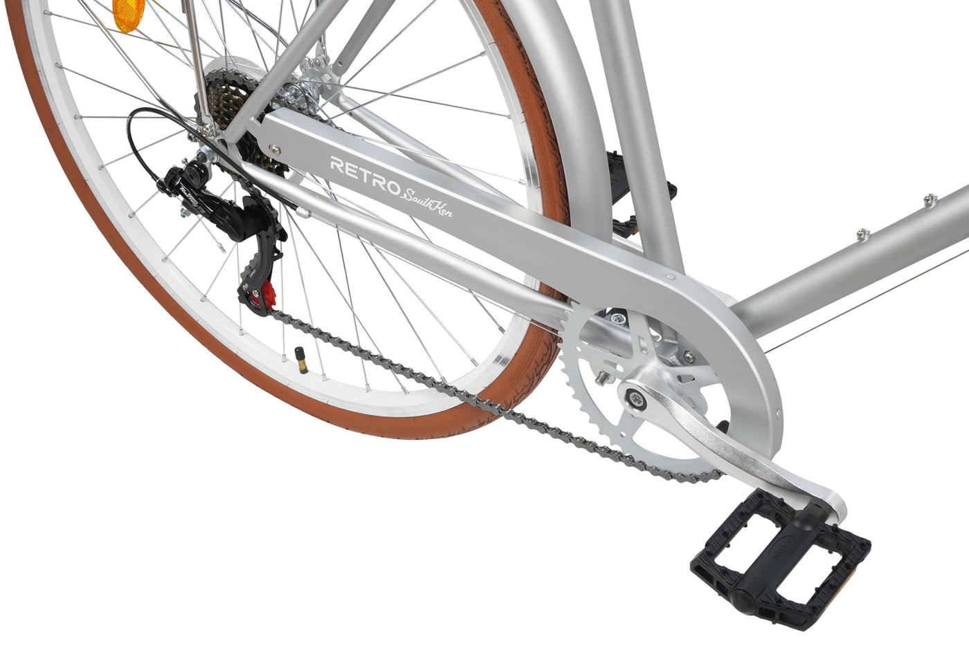 FabricBike Southken - City Bike 28 Zoll, Cityräder, klassisches Stadtrad, Fahrrad mit Korb, bequemer Sattel, 7-Gang-Schaltung (Southken Matte Grey + Korb, L-58cm)